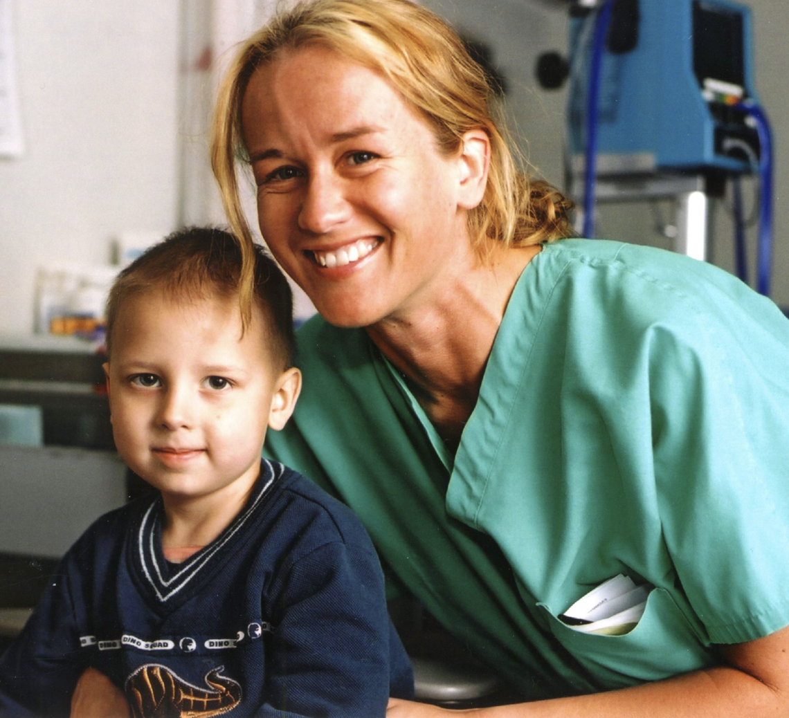 Catherine Laing with paediatric patient