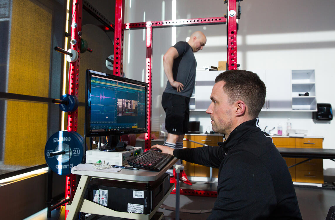 Jordan conducts his research in the Faculty of Kinesiology’s Strength and Power Lab