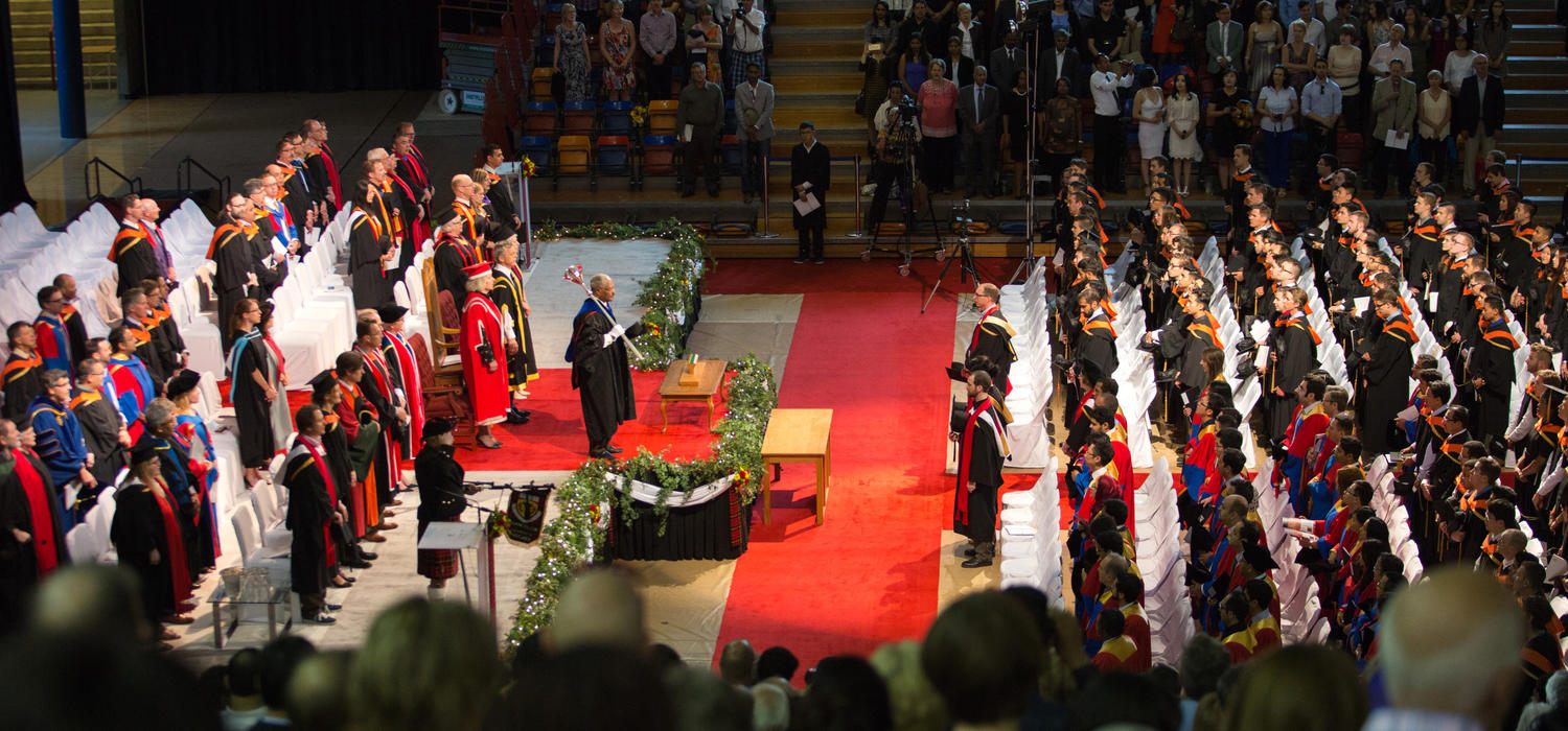 A University of Calgary convocation ceremony begins. Photos by Riley Brandt, University of Calgary