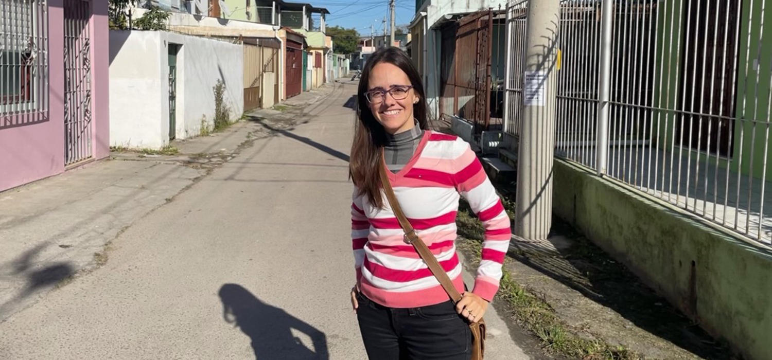 Luisa Rodrigues Felix Dalla Vecchia visits the Guabiroba social housing neighbourhood in city of Pelotas, Brazil, used as an example in her thesis as a neighbourhood that has transformed significantly over time
