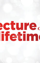 A graphic with a grey bubble background reads "Lecture of a Lifetime" 