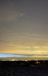 Calgary light pollution as seen from Vulcan County