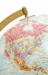 Image of North America on World Globe