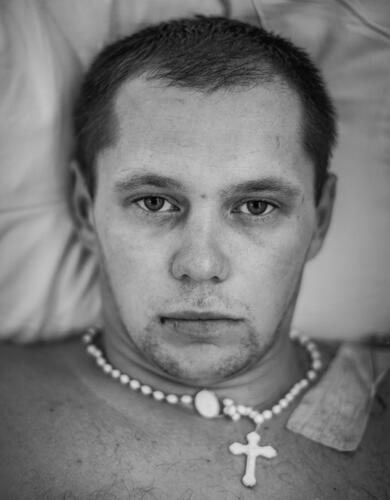Taras Polataiko, Oleh (Dniepr), War. 11 Portraits. (Detail). 2014. Digital print, 64" x 42.7" - photo portrait by Pavlo Terekhov.