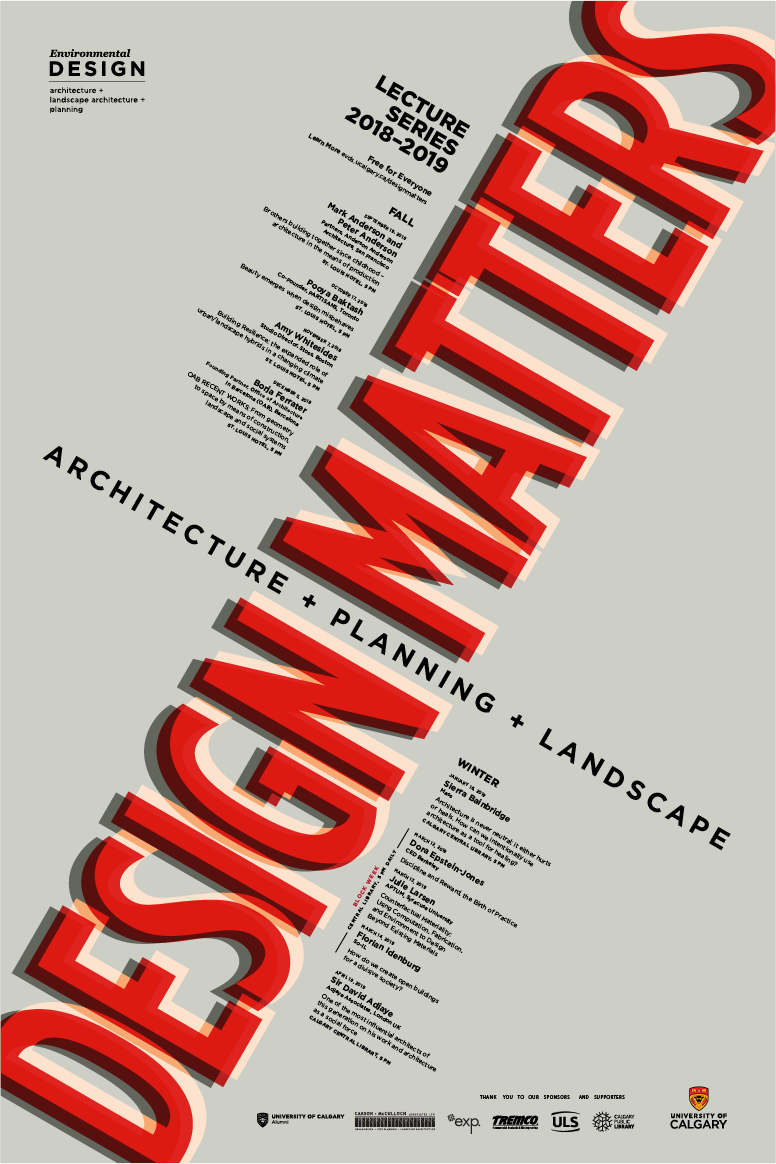 Design Matters Lectures Series 2018/19 Poster Design Matters Lectures Series 2018/19 Poster