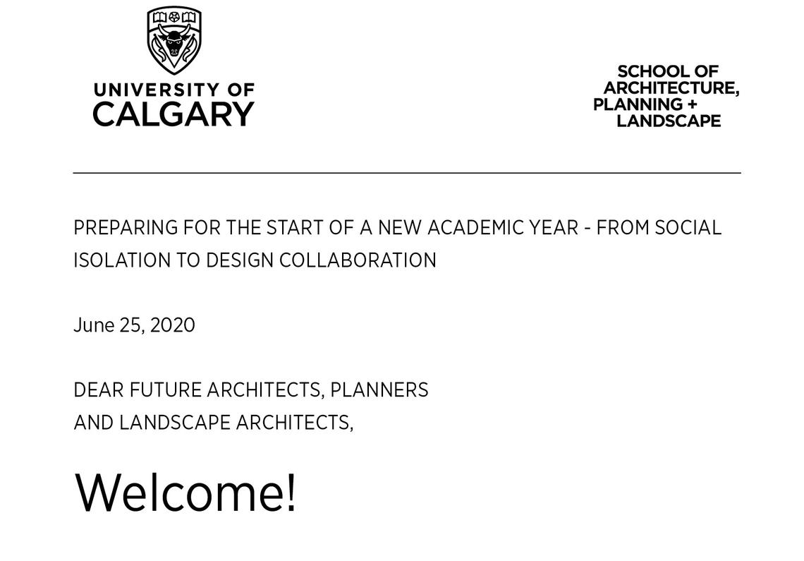 Dean's welcome letter 20/21