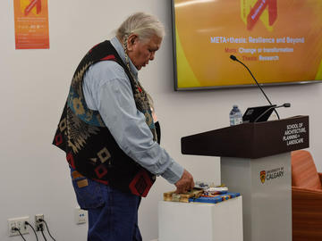 Dr Reg Crowshoe leads Indigenous Prayer
