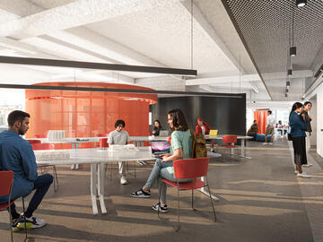 Interior rendering of new SAPL building.