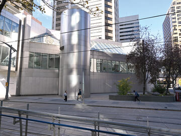 Exterior view of Digital Fabrication Workshop at SAPL's new downtown building.